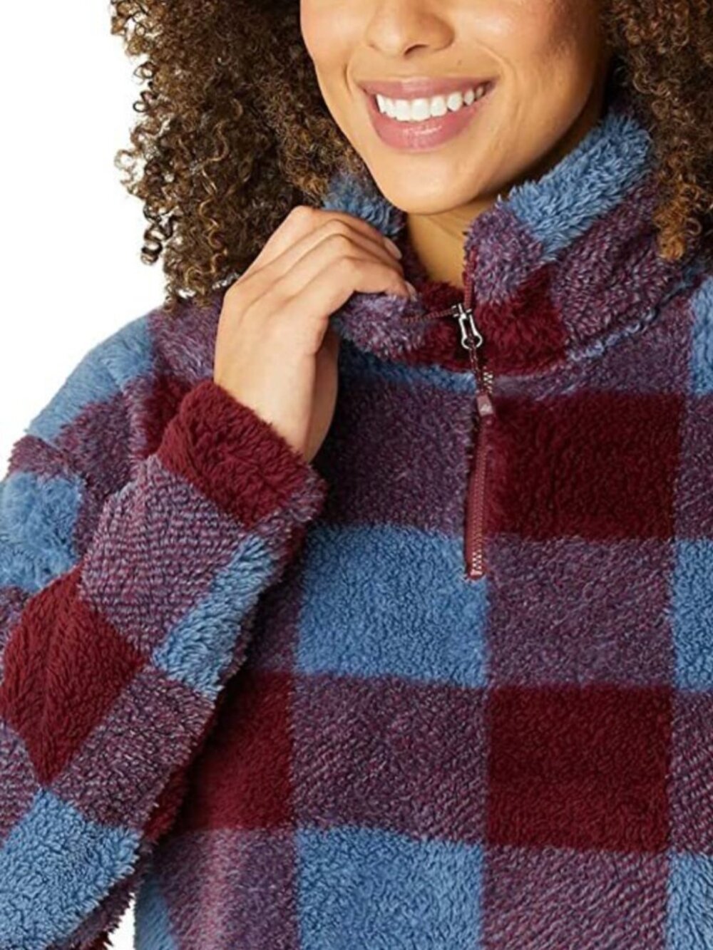 Eddie Bauer Women's Long Sleeve Ultra Soft Fleece 1/4 Zip Pullover Sweater Sz L